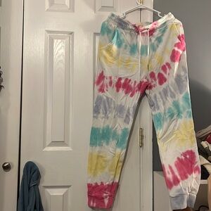 Tie dye ivory Ella sweatpants